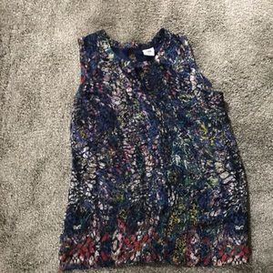 Sleeveless multicolored CAbi top EUC